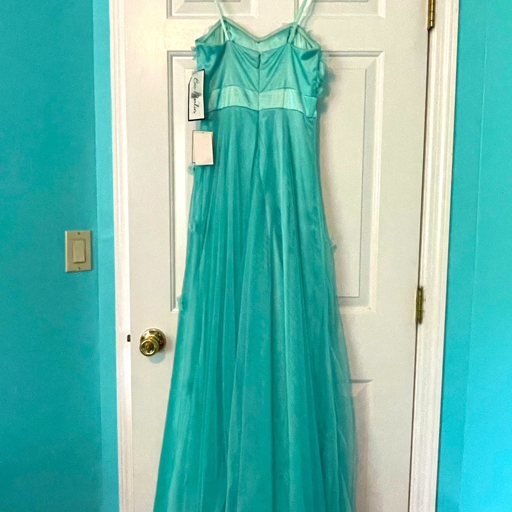 Blue floral Prom Dress Bee Darlin NWT - Picture 4 of 6